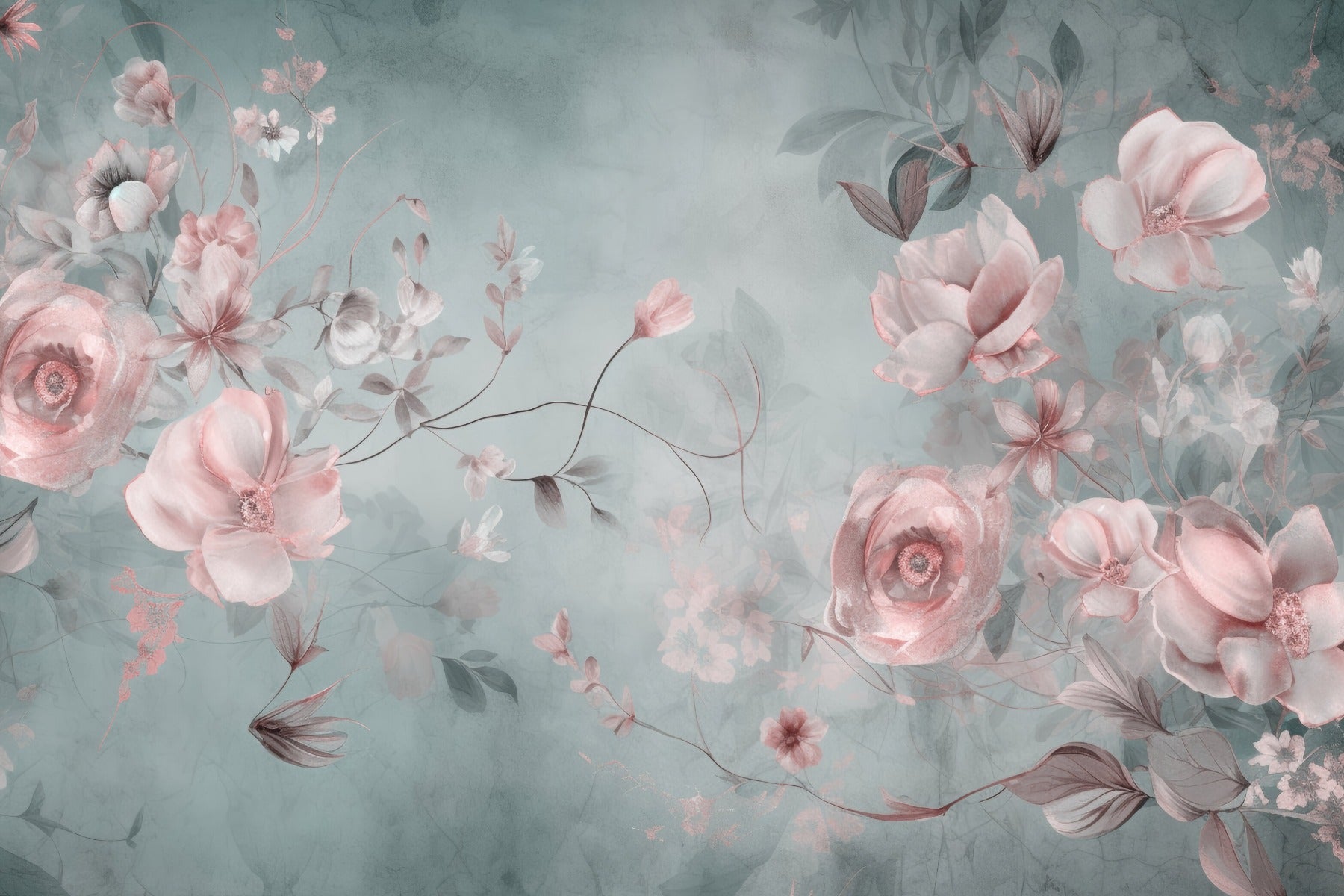 Zarte blühende rosa Blumenwandung