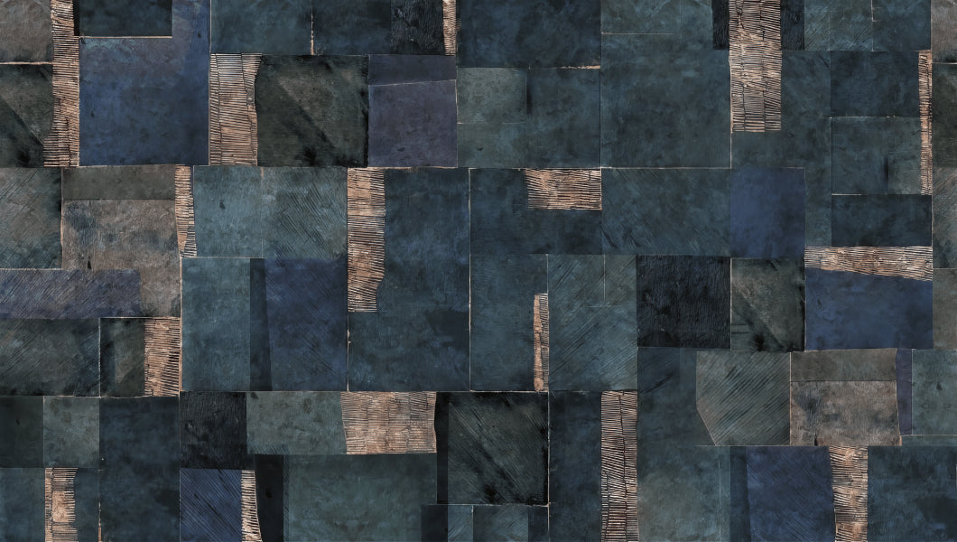 Blue abstrait papier peint mural in your room — zoomed
