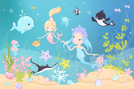 Murale de mur d'aventure sous-marine
