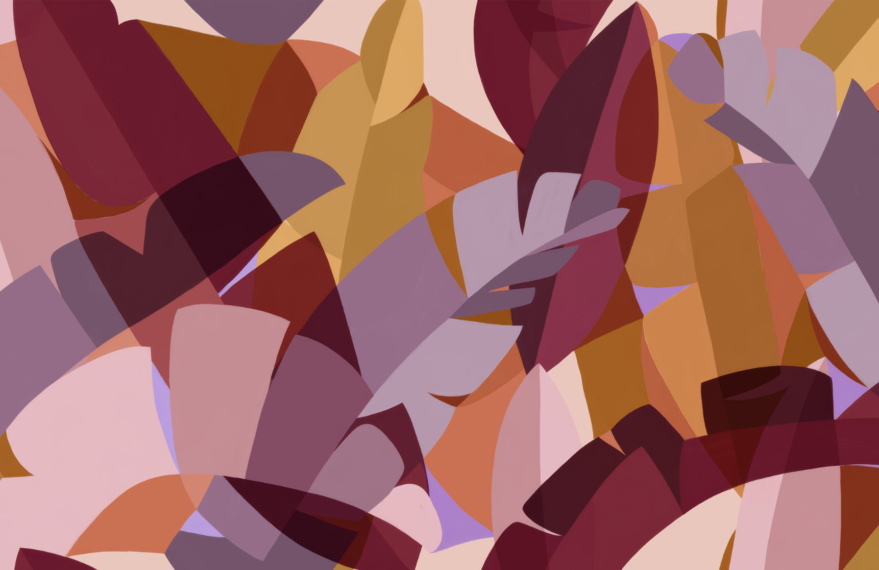 Cubist Harvest Foliage Fresco Mural in your room — zoomed