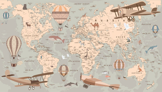 Vintage Aeronautical World väggmålning