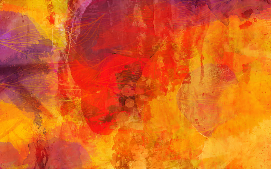 明るいオレンジ色の壁画 in your room — zoomed