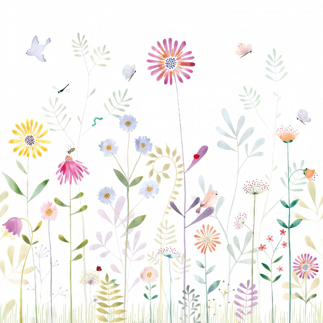 Fond de papier peint de floraison et d'oiseau