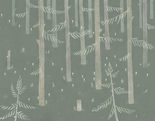 Twilight Trees Light Mural