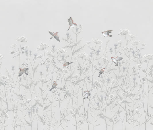 Murale éthérée du jardin aviaire