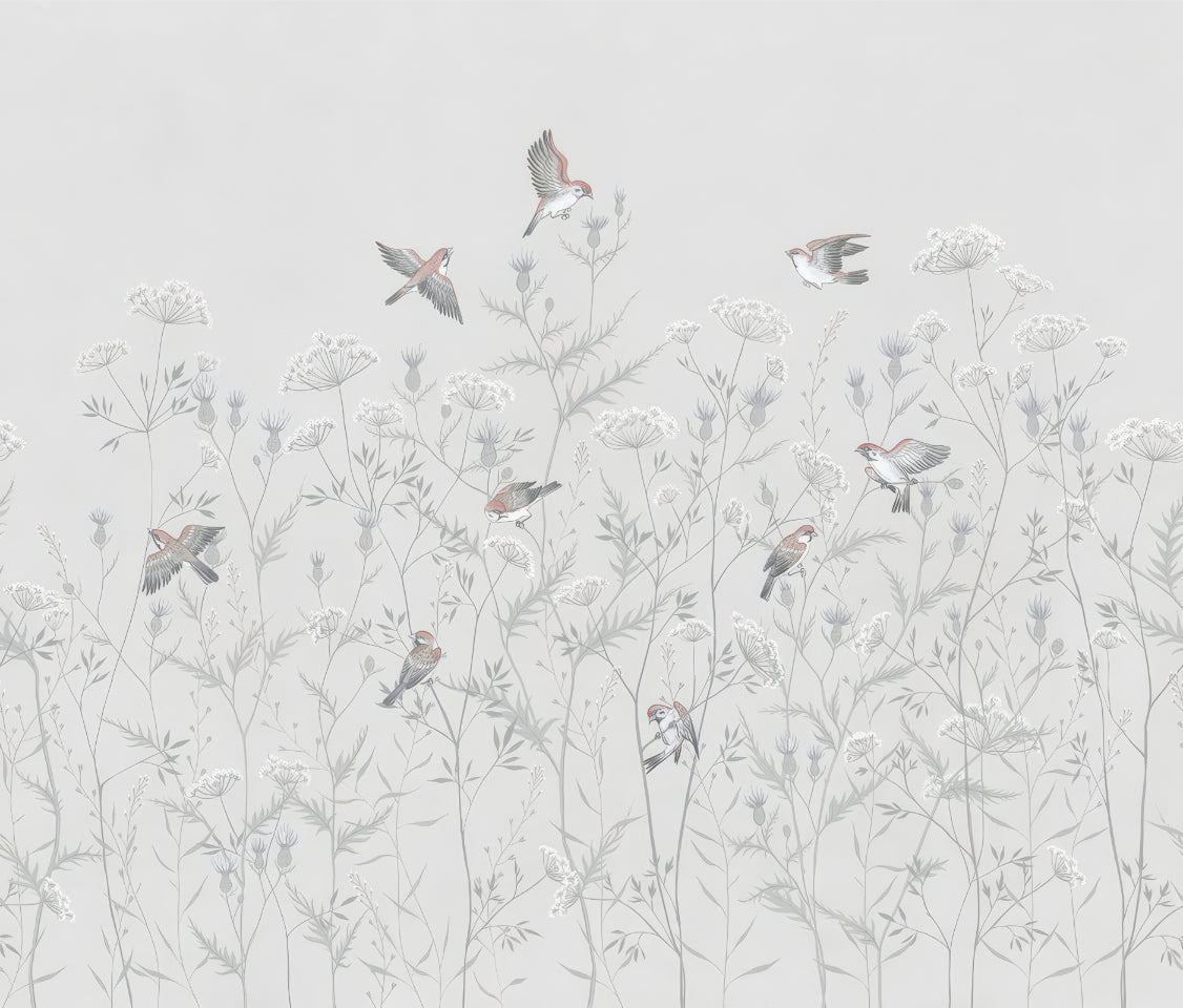 Ethereal Avian Garden Mural in your room