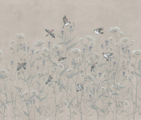 Enchanted Aviary Ballet Mural in your room — zoomed