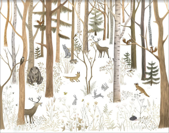 平和な松の生き物の壁画