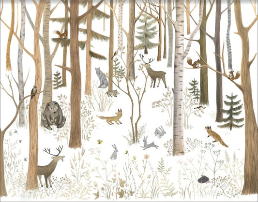 平和な松の生き物の壁画