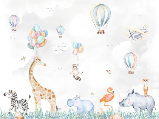 Safari ballon fiesta fresco mural