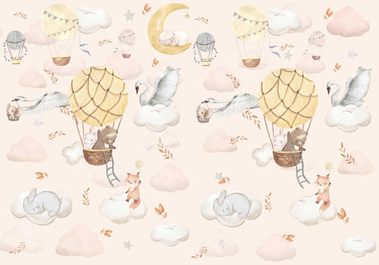 Whimsical Flight Animal Mural