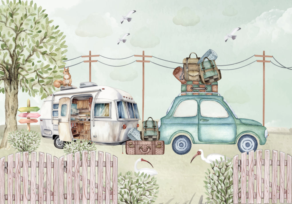 Pastoral Caravanning Szene Wandbild