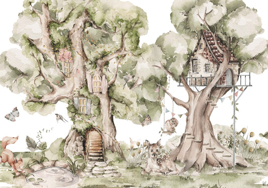 Critter Cottage Wall Mural
