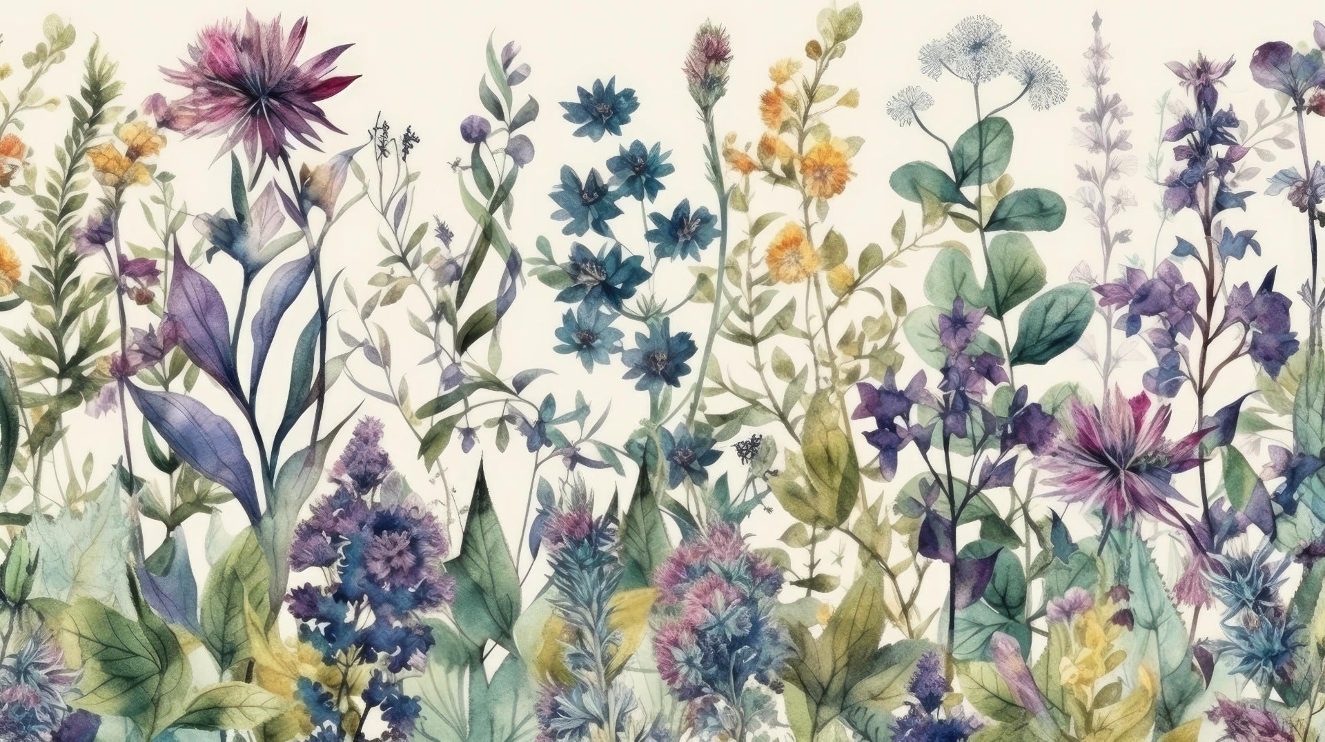 Vintage flora mural
