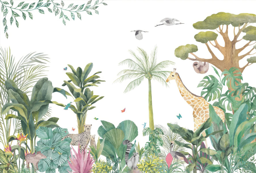 Murale del muro della foresta tropicale in your room — zoomed