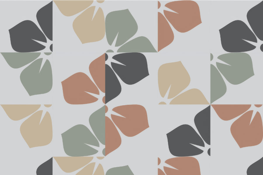 Abstract Foliage Wall Mural in your room — zoomed