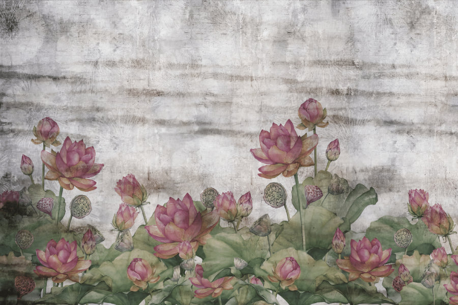 Lotus Eleganz Wandmalerei