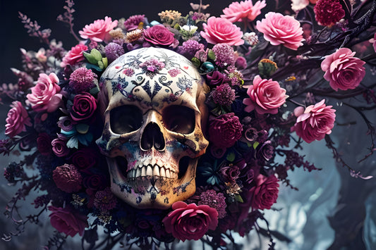 Floral Skull Halloween Wallpaper