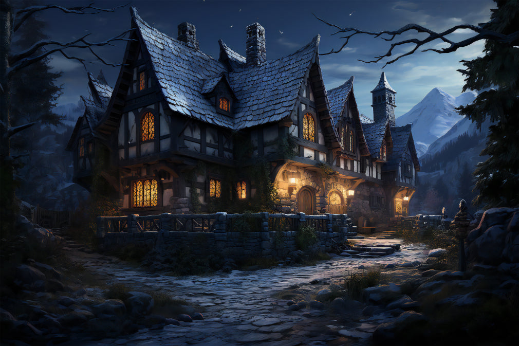 Halloween hjemsøgt sommerhus tapet