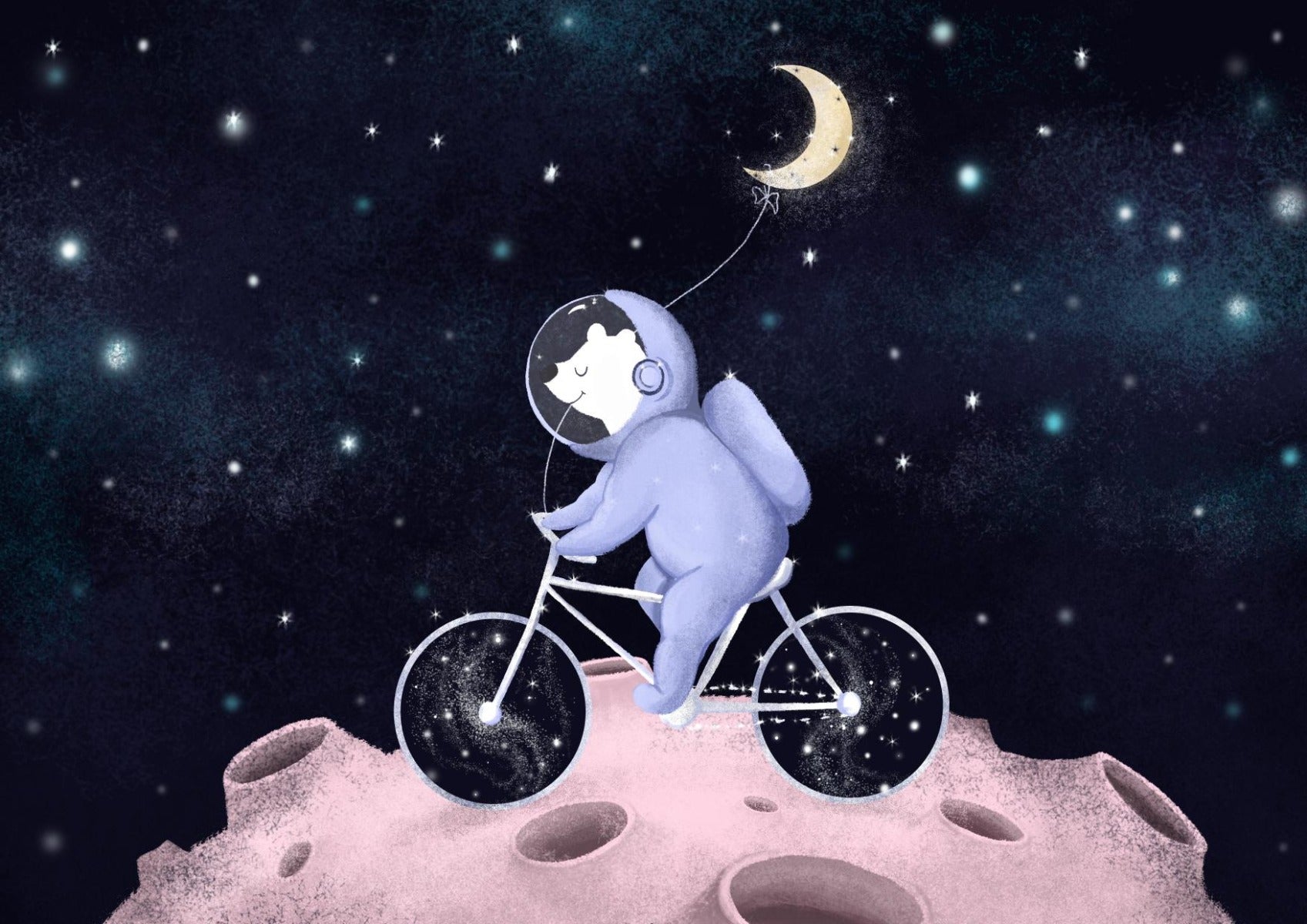 Moonlight Friends Mur mural in your room — zoomed