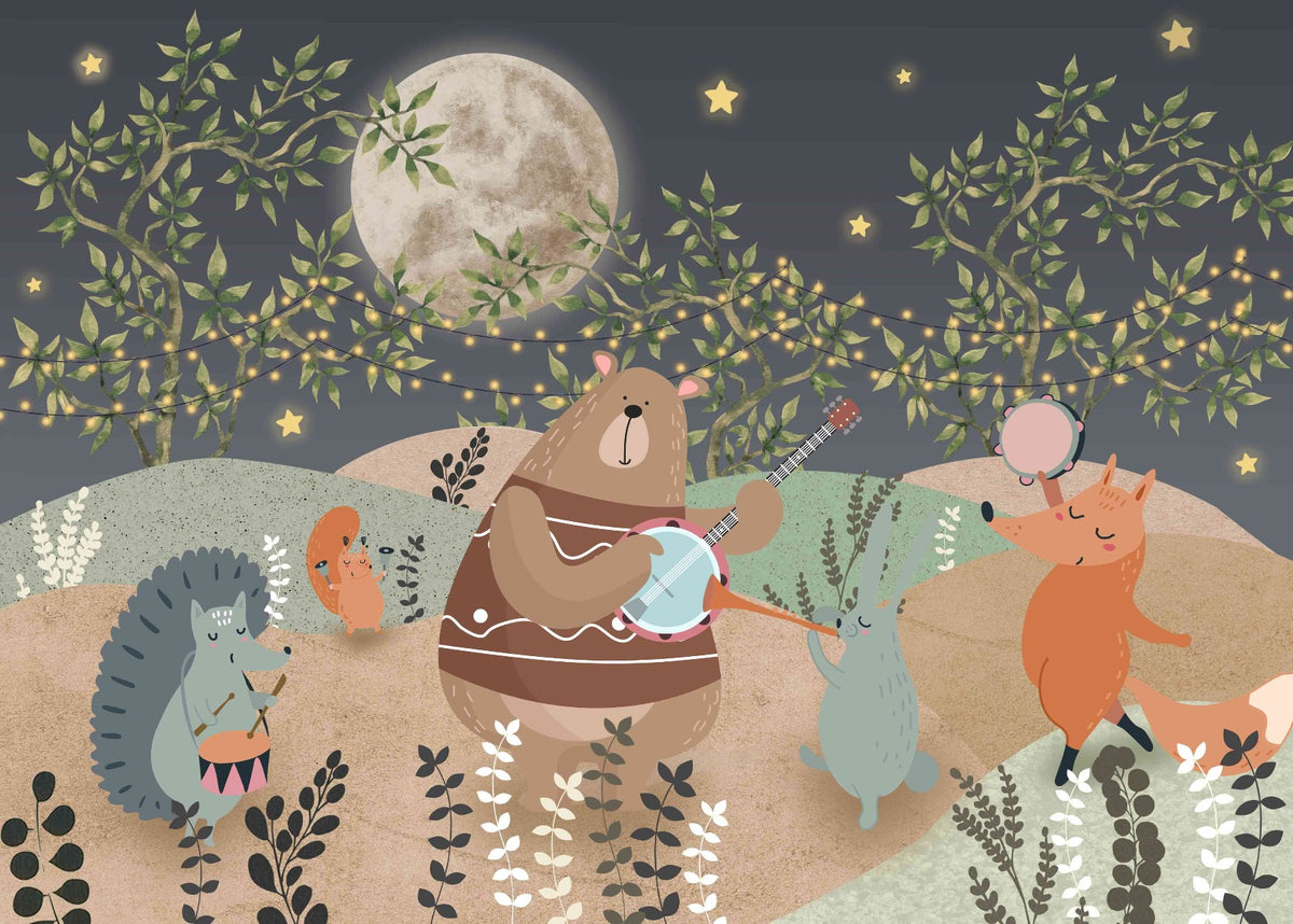 Murale murale di festa forestale incantata in your room — zoomed