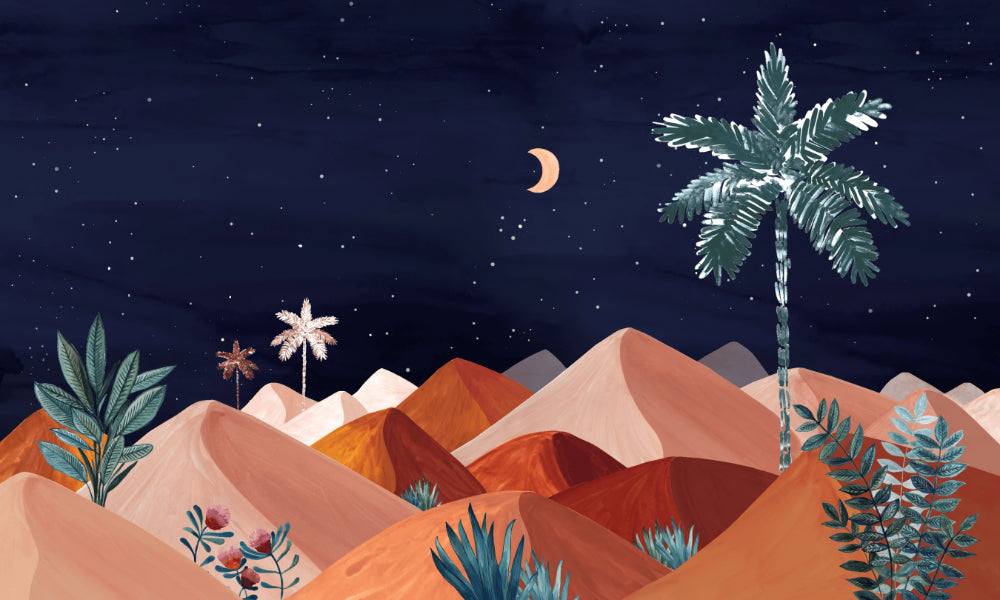 Nacht Oasis Wall -Wandgemälde