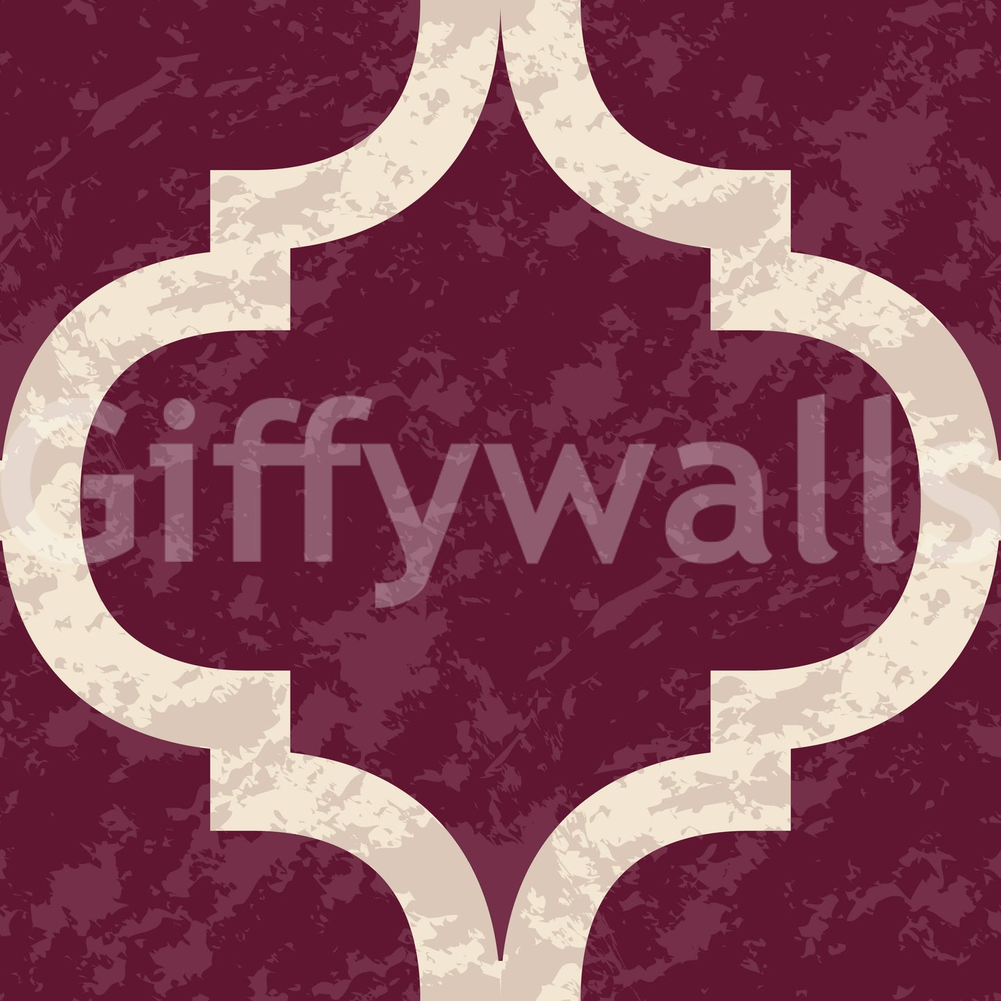 Warm burgundy Moroccan ogee wallpaper for cozy interiors