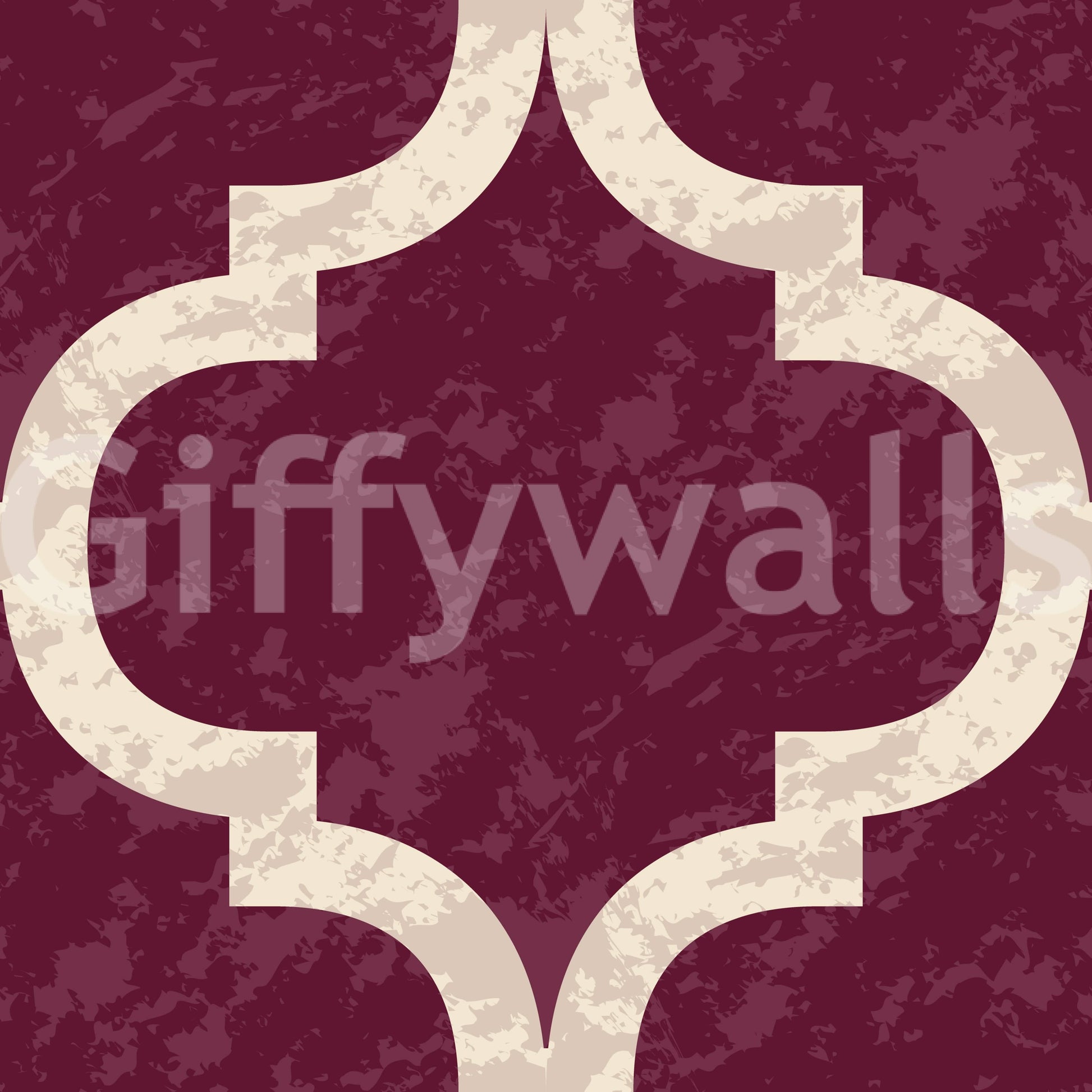Warm burgundy Moroccan ogee wallpaper for cozy interiors