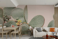 Nature-inspired Cactus Blossom Dreams wall mural for a calm space.


