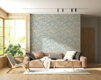 Soft brushstroke floral wall mural, Painted Petals Calm, artistic wall feature.