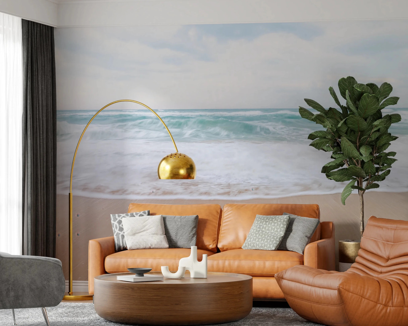Calm Coastal Scene Wall Mural