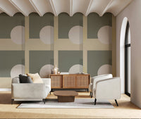 Abstract geometric wallpaper mural featuring smooth gradients and refined, modern design.