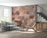 A contemplative gentle peach wallpaper mural for a feature wall.