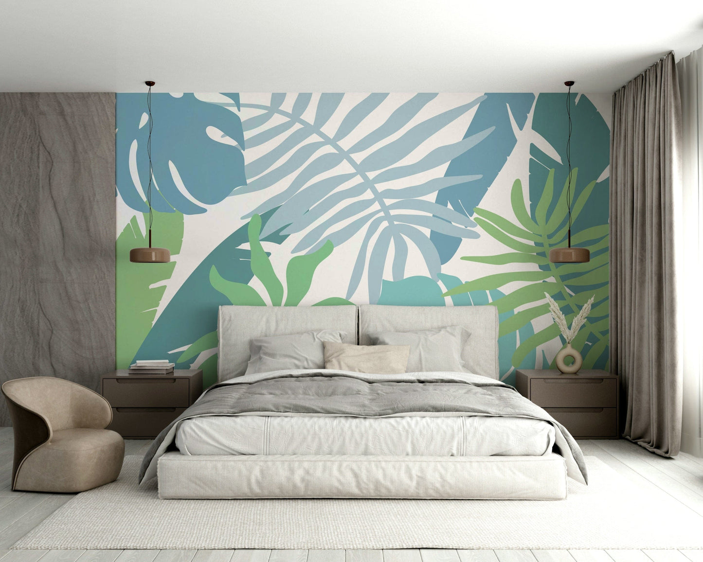 A classic botanical wallpaper for walls.

