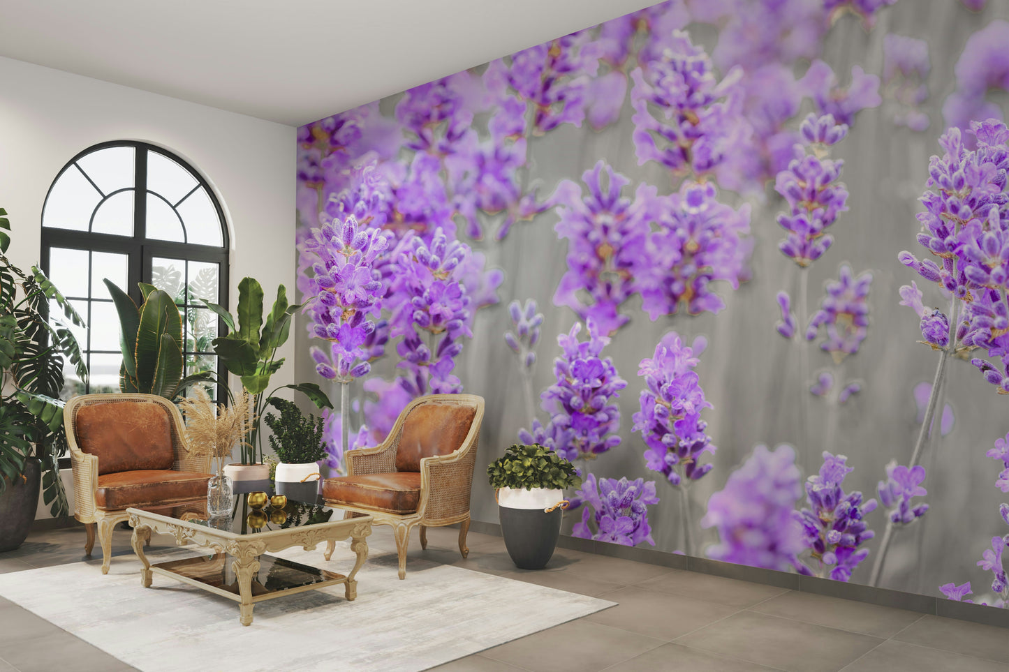 A close-up of the delicate flowers and purple colors.

