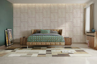 The colors are soft and muted, with pale grays, greens, and whites.

