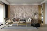 A high-angle view of the wall mural in a large space.

