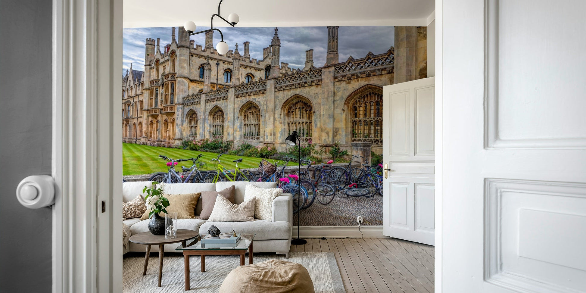 A large-scale cityscape photography print.

