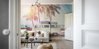 Vibrant camper van wall mural for adventurous spaces.

