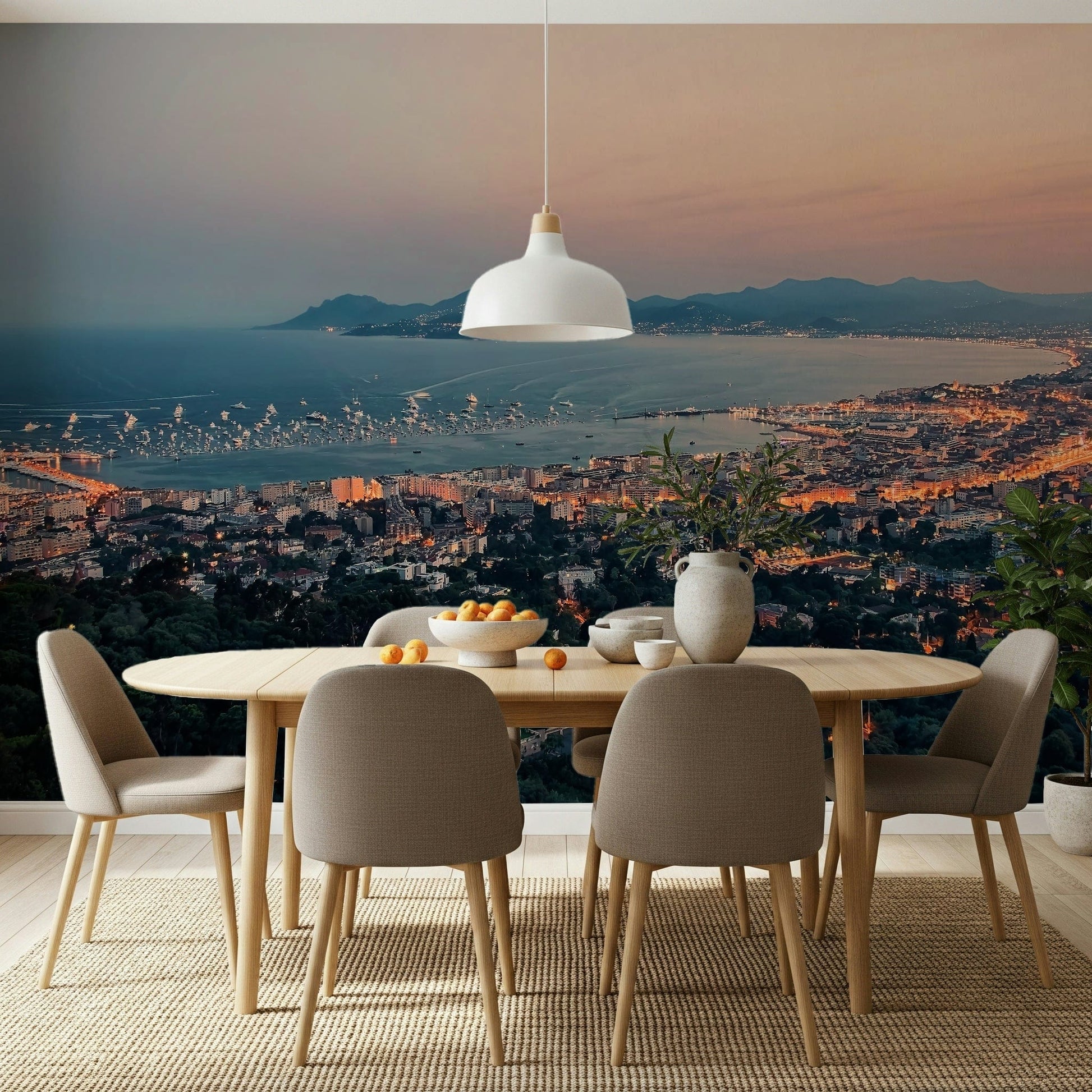 Elegant Bay of Cannes wallpaper showing sky cloud patterns and natural coast