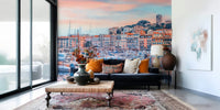 Scenic Cannes Vista wall mural with Mediterranean shoreline detail