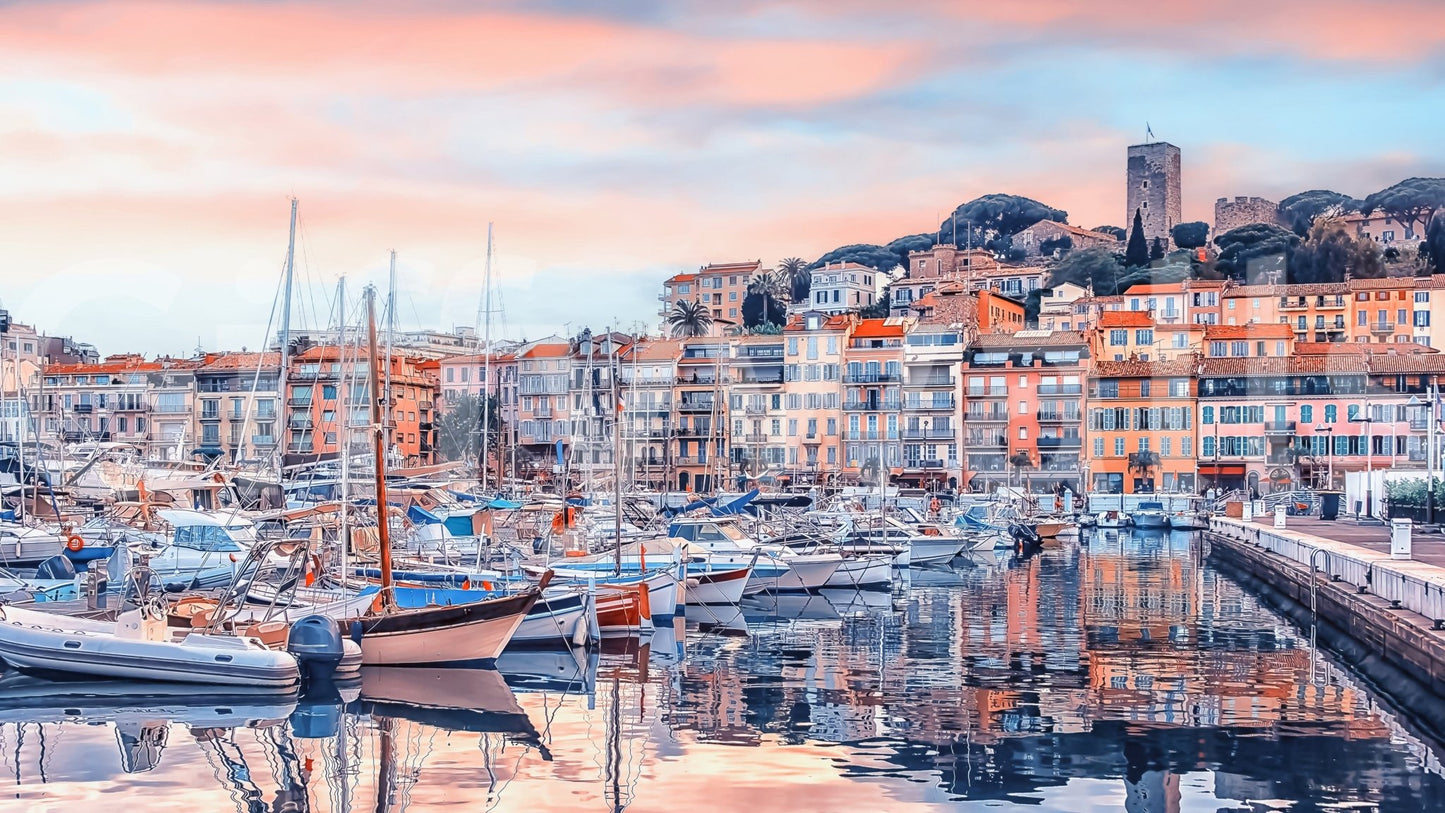 Cannes Vista mural artwork with calm waterfront atmosphere