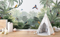 Canopy Jungle Natural Tropical Wallpaper Mural - Giffywalls
