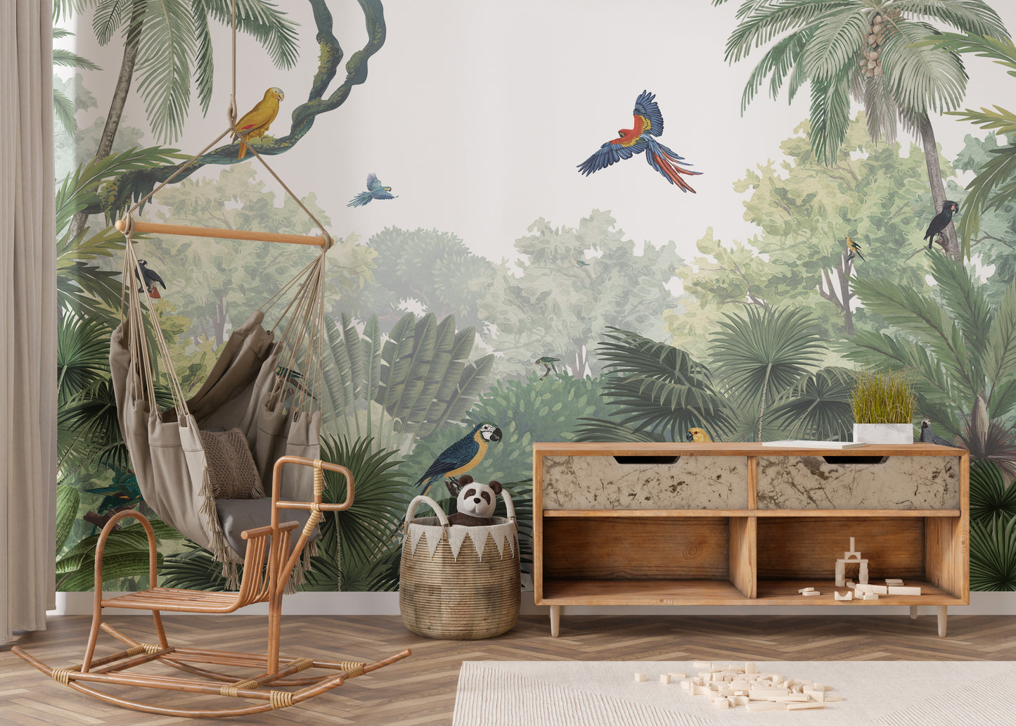 Canopy Jungle Natural Tropical Wallpaper Mural - Giffywalls