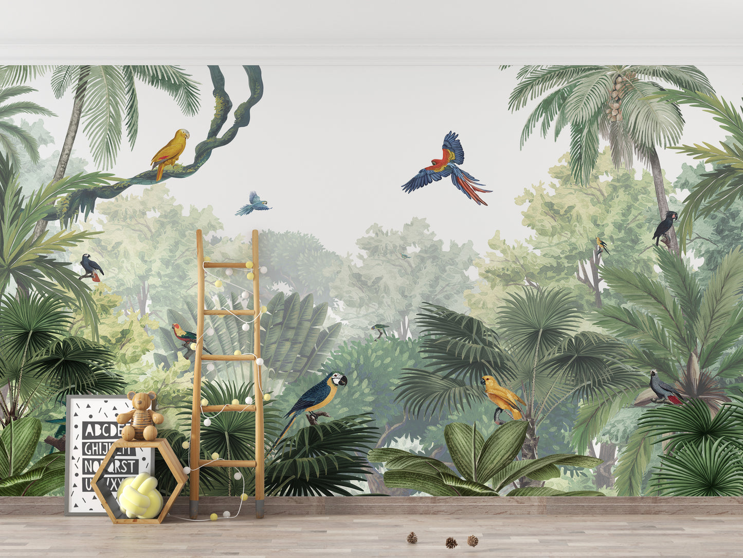 Canopy Jungle Natural Tropical Wallpaper Mural - Giffywalls