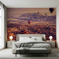 Turkish Landscape Wall Mural – Beautiful depiction of Cappadocia’s fairy chimneys and soaring hot air balloons.