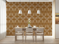 Bold Softy Dèco Geometries Warm Caramel wallpaper for walls stylish accents.