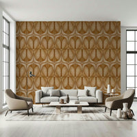 Abstract Softy Dèco Geometries Warm Caramel wall mural velvety tan aesthetic.