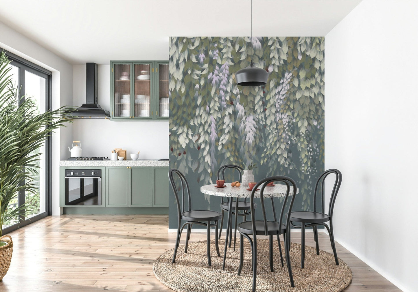 Cascading Wisteria Dream Wall Mural