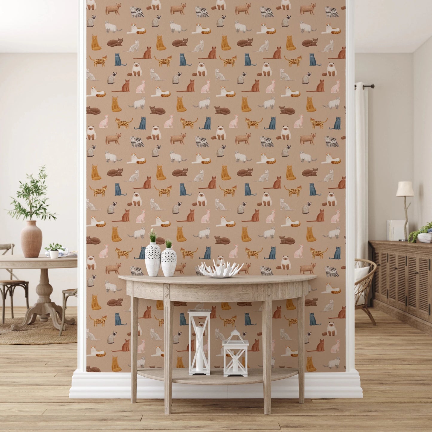 Cats Galore in toffee color Wallpaper⁠